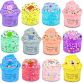 Slime Kit 12 Pack with 6 Butter Slime and 6 Crystal Slime for Party Favors Scents Slime Putty Soft and Non-Sticky Birthday Gift Carnival Prizes Stress Relief Toy for Kids Education