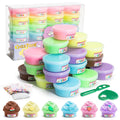 YasTant Slime Kit for Girls and Boys Safe and Fluffy Slime for Kids Stress Relief Kids Slime Kits for Toddlers Stretchy Butter Slime Pack of 24