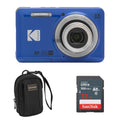 KODAK PIXPRO FZ55-BK 16MP Digital Camera 5X Optical Zoom 28mm Wide Angle 1080P Full HD Video 2.7" LCD Vlogging Camera. Bundle with SD Card and Slinger Camera Bag
